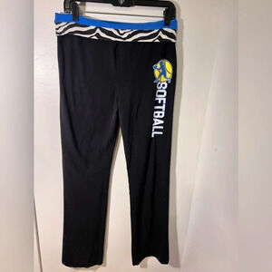 Justice, 18, juniors, animal print high waist softball logo,flare leg leggings